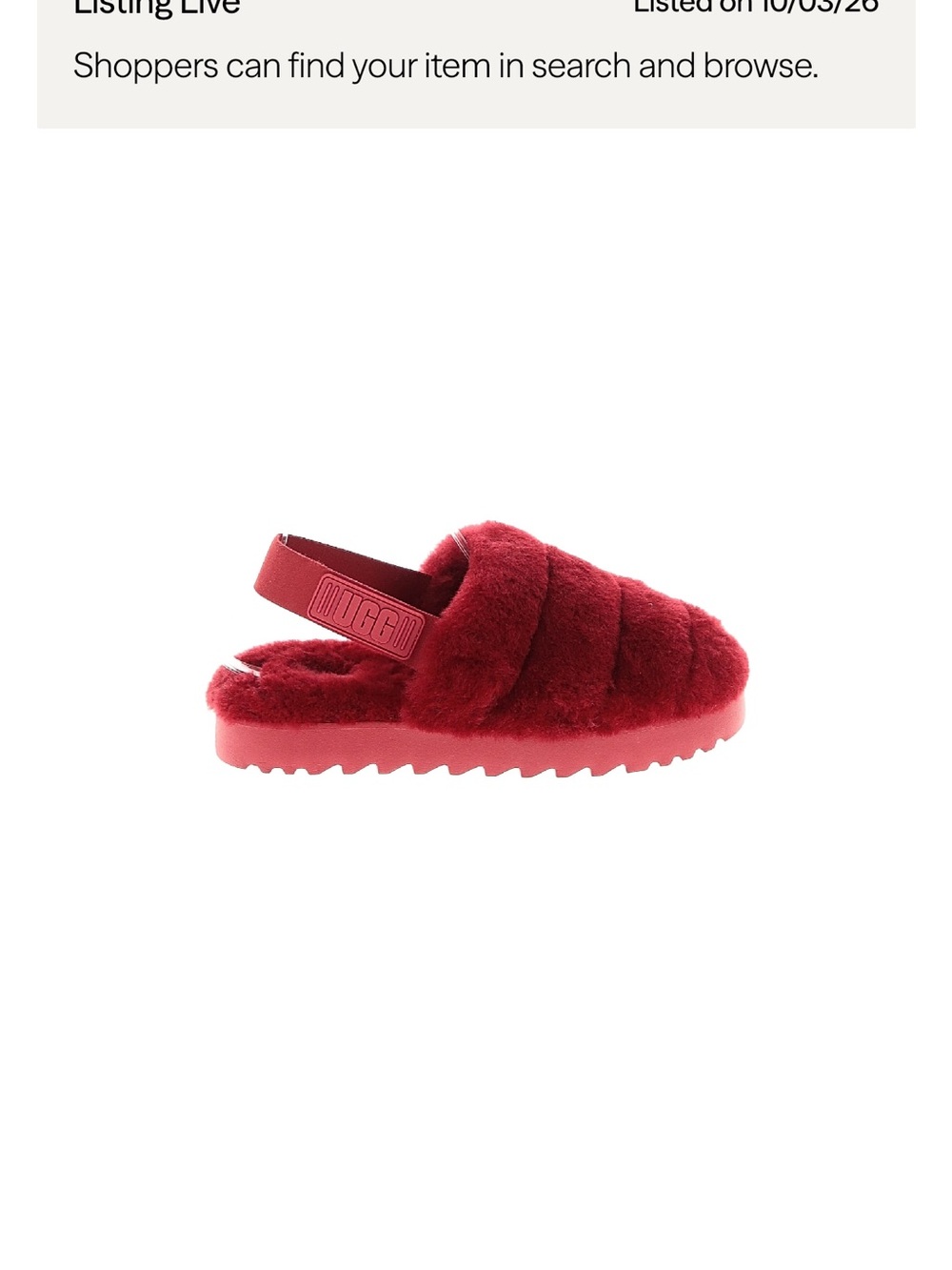UGG Red Fluff Slide Slingback Slippers